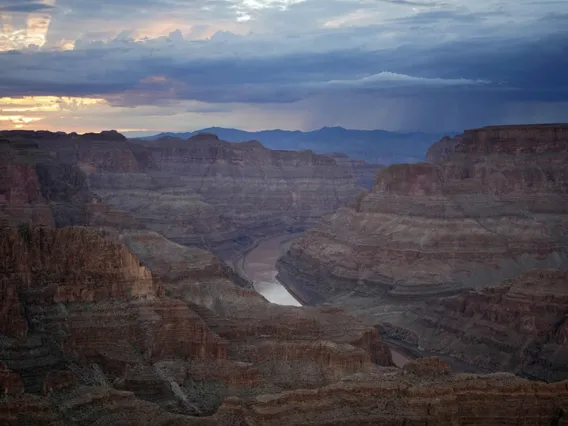 The Colorado River flows through the Grand Canyon on the Hualapai Reservation on Aug. 15, 2022, in northwestern Arizona.