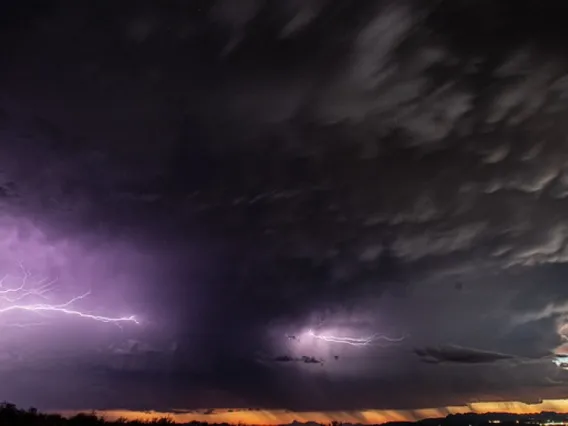 Monsoon clouds and lightning.