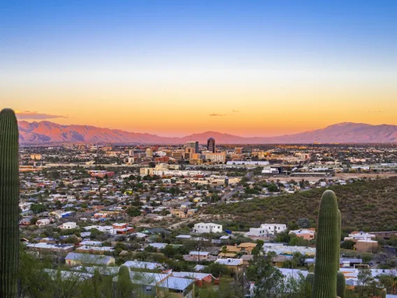 Aerial view of Tucson.