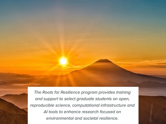 A sunset over a mountain summit.