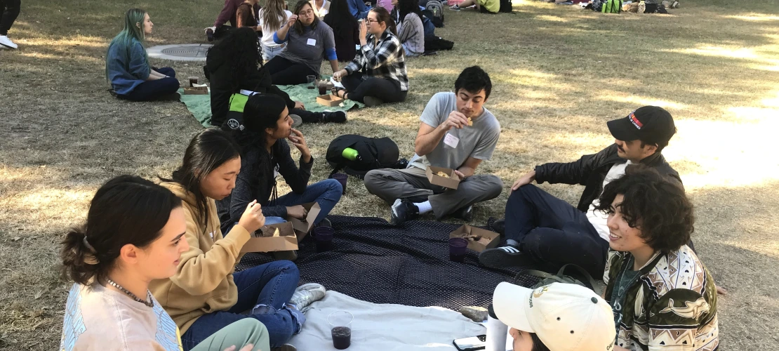 Students at Fall picnic