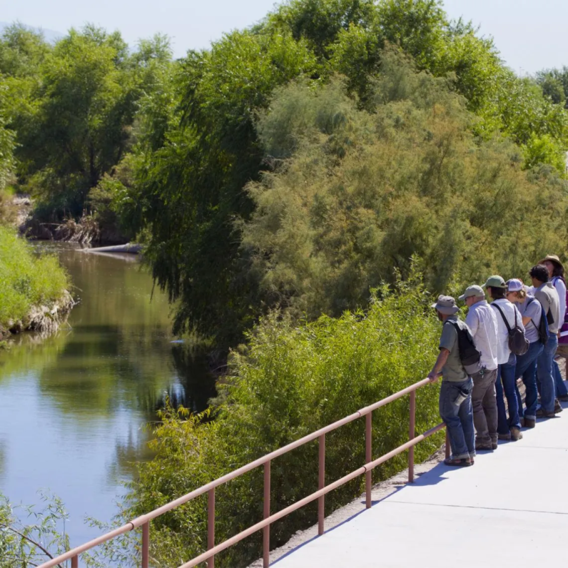 group standing by wash in Arizona