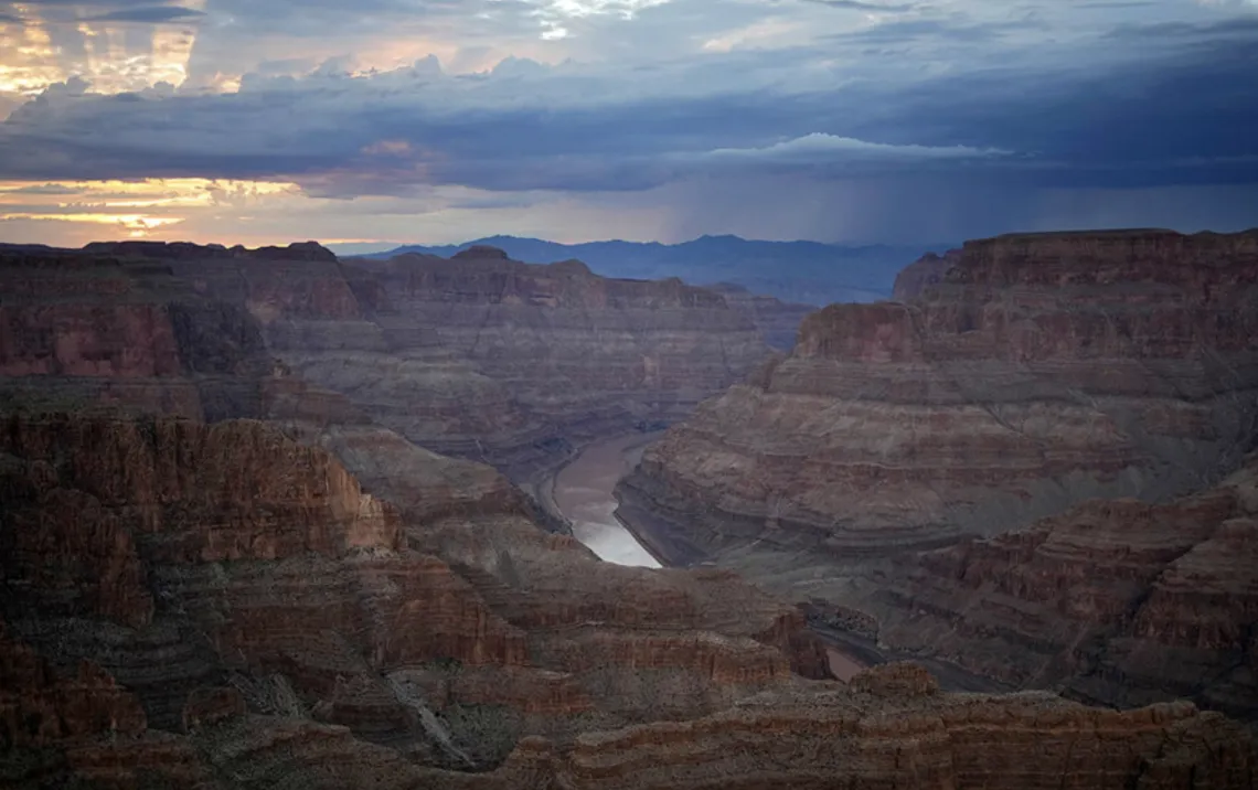 The Colorado River flows through the Grand Canyon on the Hualapai Reservation on Aug. 15, 2022, in northwestern Arizona.