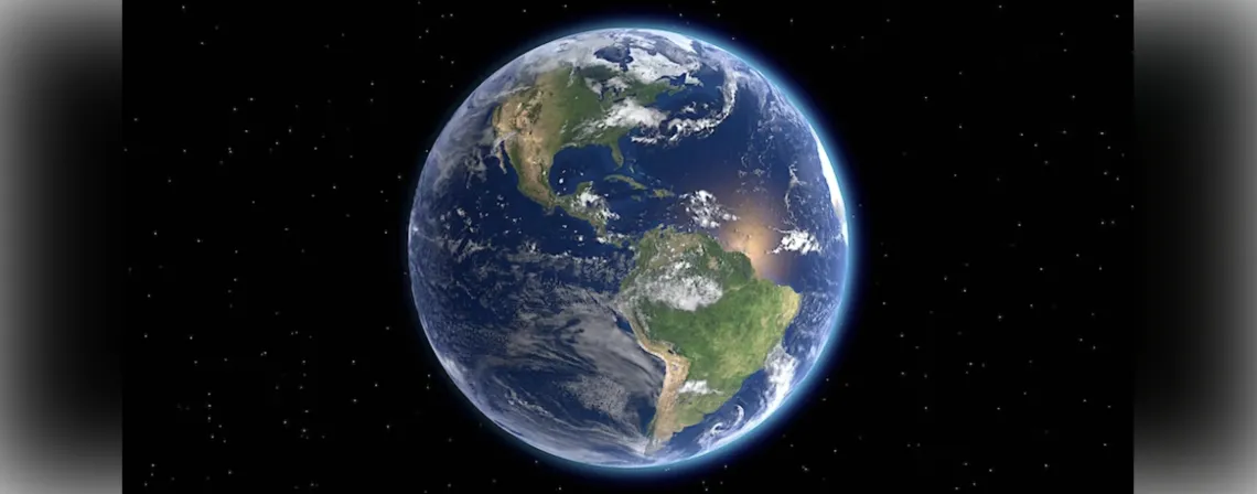 An image of the planet earth in space.