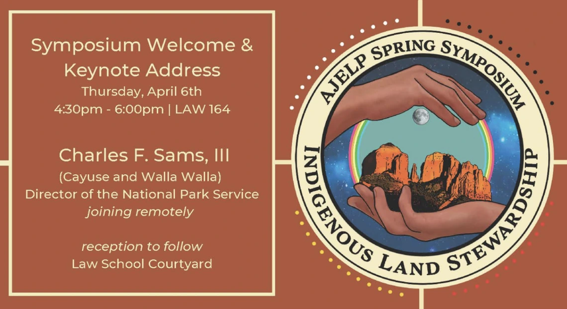 AJELP Indigenous Land Stewardship logo and symposium information.