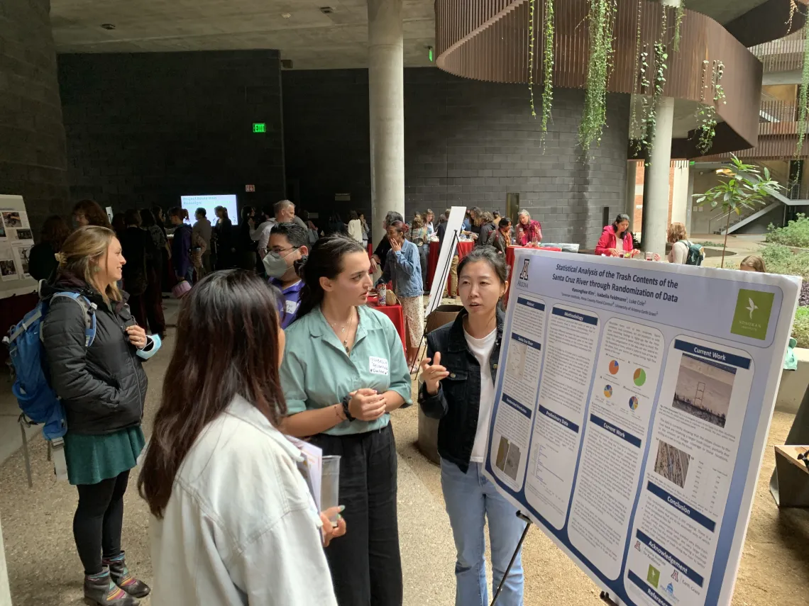 Students showing off their posters at the AIR Student Showcase