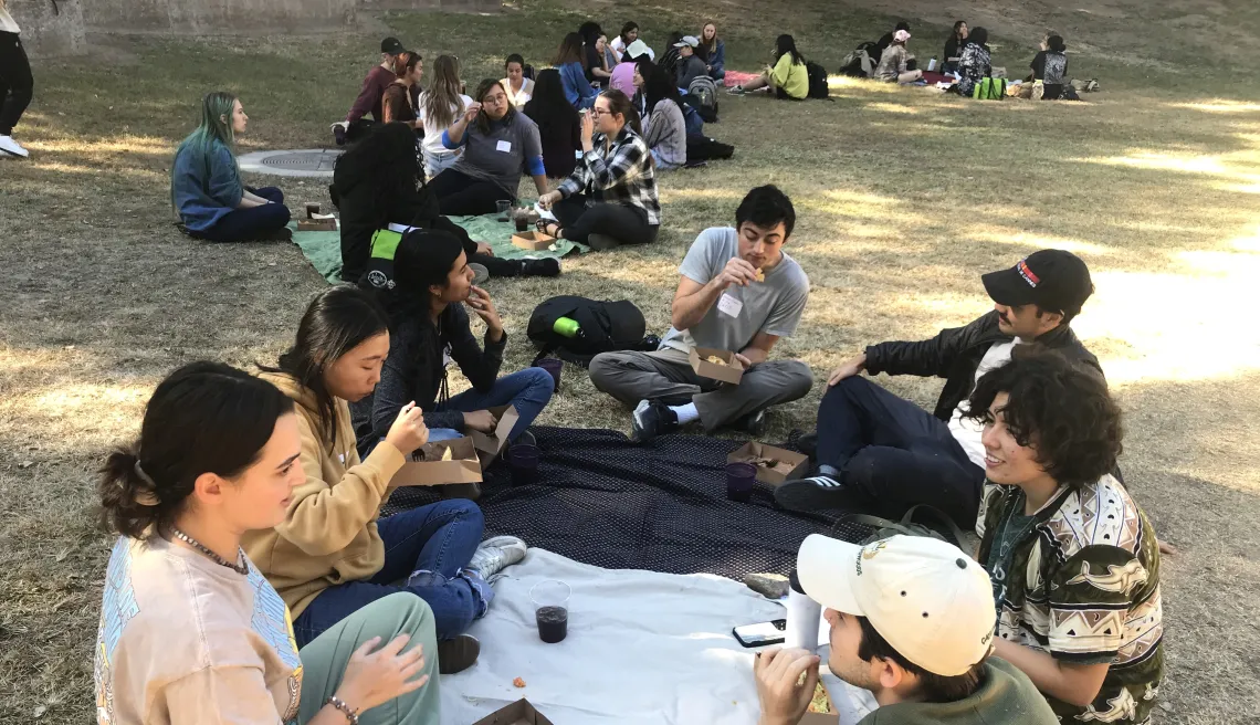 Students at Fall picnic