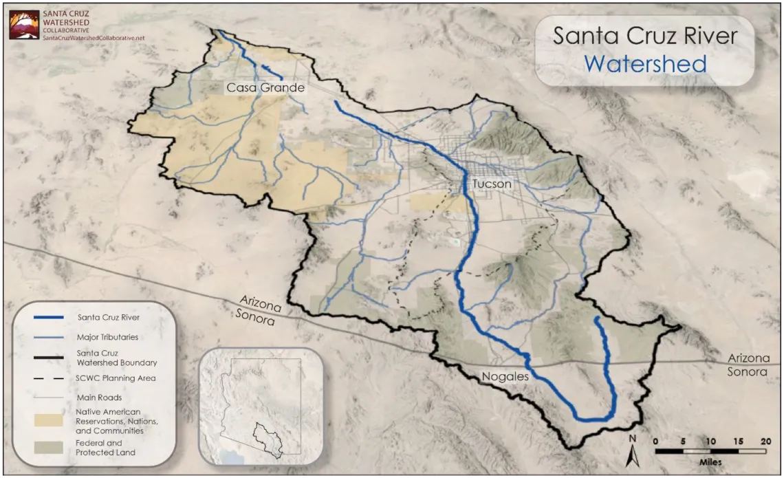 Map of the Santa Cruz Watershed