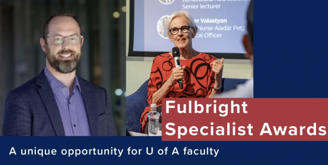 Picture of alumni speaking