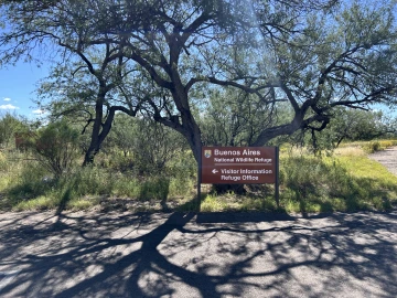 A sign for the Buenos Aires National Wildlife Refuge.