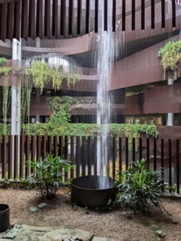 Waterfall in building