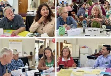 people interacting at a table