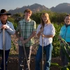Assistant professor Michael Kotutwa Johnson, with students Dennis Kay Nichols, Greta Marie Cotraccia, Emily C. Rockey.
