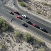 Cars on the road in the desert