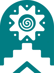 A decorative icon representing the sun over a mountain
